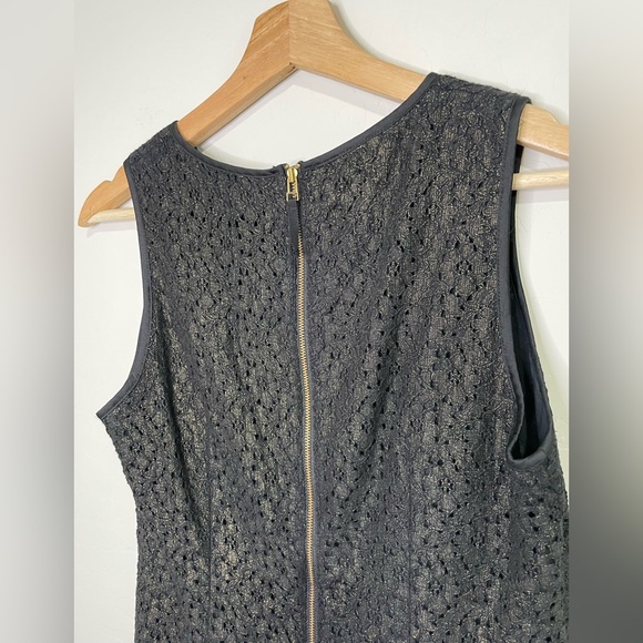 Banana Republic Black and Gold Lace Sleeveless Top with Back Zipper Detail - Picture 3 of 8